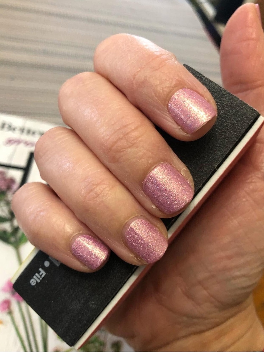*Retired* Color Street: Call Your Blush (Pedicure) | Pink Pastel Glitter Gold - Picture 8 of 14